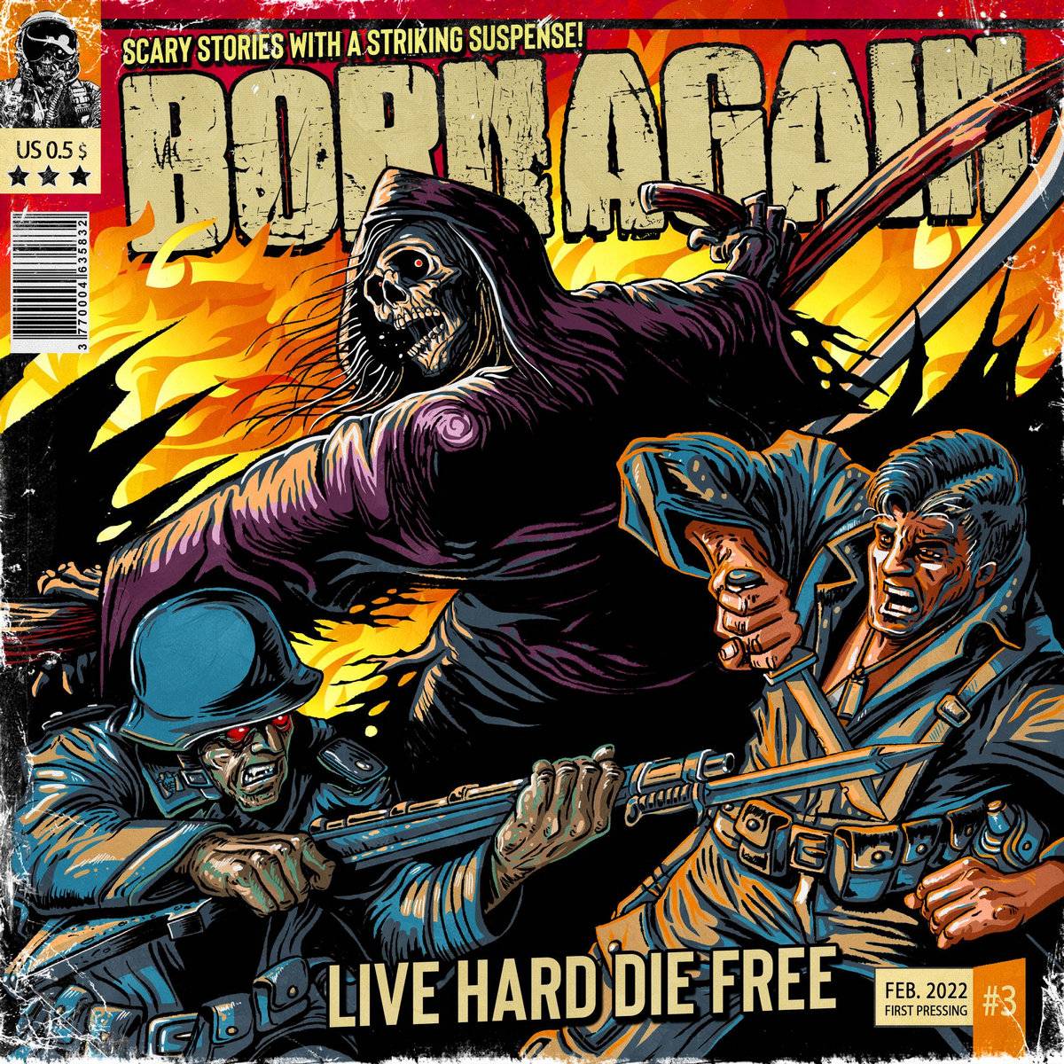 Born Again : "Live Hard Die Free" Digipack CD and Digital 10th June 2022 Season Of Mist DIstribution.
