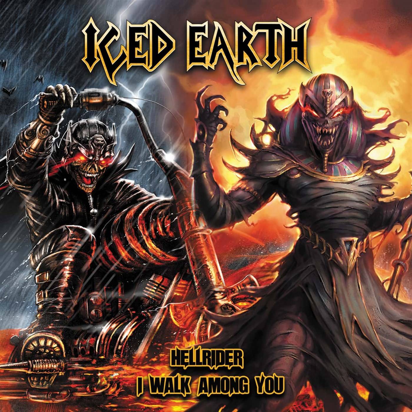 Iced Earth:"Hellrider I Walk Among You" Digipack CD and DLP 28th April 2023 Rock of Angels Records.